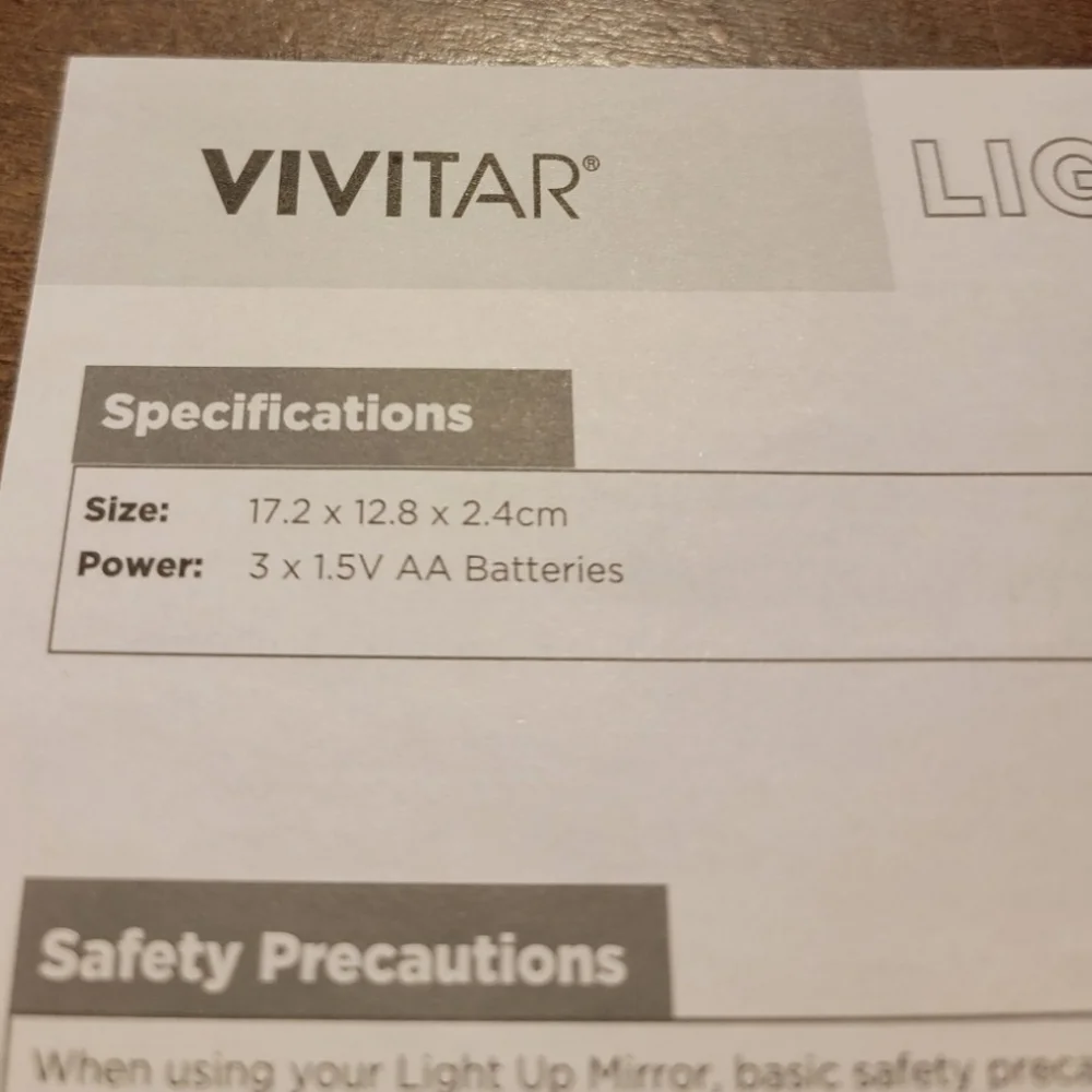 VIVITAR Travel Portable LED Light-Up Mirror